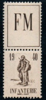 FRANCE, FRANKREICH,  1940,  FRANCHISE MILITAIRE -  F.M   10A ** ,  POSTFRISCH, NEUF - Sellos De Franquicias Militares