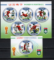 North Korea 2007 Football Soccer Women World Cup Set Of 2 S/s MNH - Ongebruikt