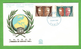Frankreich 1965   Mi.Nr. 4+5 , Dienstmarken Für Die UNESCO - FDC Premier Jour 23. JANV.1965 PARIS - Briefe U. Dokumente