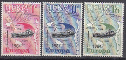 INSEL HERM (Guernsey), Nichtamtl. Briefmarken, 3 Marken, Gestempelt, Europa 1964, Landkarte, Schiff - Guernsey