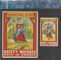 DANCING GIRL (WITHOUT AVERAGE) - OLD VINTAGE MATCHBOX LABELS MADE IN SWEDEN - Luciferdozen - Etiketten