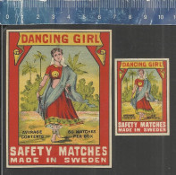 DANCING GIRL ( AVERAGE CONTENTS 60 MATCHES PER BOX) - OLD VINTAGE MATCHBOX LABELS MADE IN SWEDEN - Luciferdozen - Etiketten