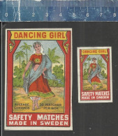 DANCING GIRL ( AVERAGE CONTENTS 38 MATCHES PER BOX) - OLD VINTAGE MATCHBOX LABELS MADE IN SWEDEN - Luciferdozen - Etiketten