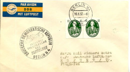 Aérophilatélie-Deutsche Demokratische Republik-Inlands Flugverkehr Der Berlin-cachet De Berlin Du 16.06.57 - Erst- U. Sonderflugbriefe