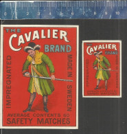 THE CAVALIER BRAND ( AVERAGE CONTENTS 60 ) - OLD VINTAGE MATCHBOX LABELS MADE IN SWEDEN - Luciferdozen - Etiketten