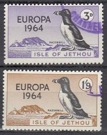 INSEL JETHOU (Guernsey), Nichtamtl. Briefmarken, 2 Marken, Gestempelt, Europa 1964, Vögel - Guernsey