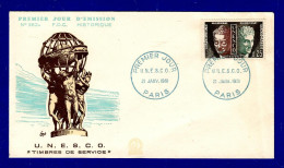 Frankreich 1961   Mi.Nr. 2 , Dienstmarken Für Die UNESCO - FDC Premier Jour 21. JANV.1961 PARIS - Brieven & Documenten