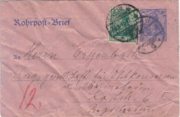 Rohrpost-Brief 30 Pf. Germania - Berlin 30.9.1916 > Kriegsgesellschaft Für Konserven Berlin 12 12:40 - Sobres