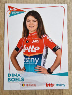 Card Dina Boels - Team Lotto-Dstny - 2024 - Women - Cycling - Cyclisme - Ciclismo - Wielrennen - Wielrennen