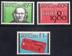 Netherlands Antilles 1980 Serie 3v Stamp Expo London - Sir Rowland Hill MNH - Antillen