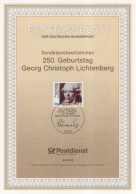 Germany Deutschland 1992-23 Georg Christoph Lichtenberg, German Physicist, Satirist, Canceled In Bonn - 1991-2000