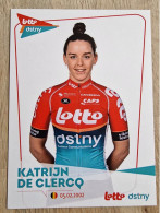 Card Katrijn De Clercq - Team Lotto-Dstny - 2024 - Women - Cycling - Cyclisme - Ciclismo - Wielrennen - Radsport