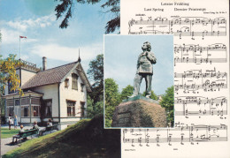 Norway PPC Bergen, Statue Av Edward Grieg And His Home 'Trollhaugen' Grako Kortforlag, Oslo (2 Scans) - Noruega