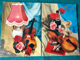 St.Cecile (Violin) - Lot Of 2 Unused Editions Picard Postcards.#53 - Santi