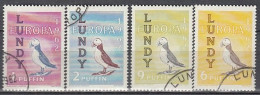 INSEL LUNDY (Wales), Nichtamtl. Briefmarken, 4 Marken, Gestempelt, Europa 1962, Vögel - Wales