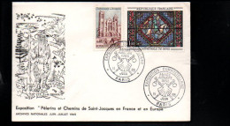 EXPOSITION COMPOSTELLE à PARIS 1968 - Handstempel