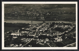 AK Braunau Am Inn, Simbach, Ortsansicht Mit Inn Aus Der Vogelschau  - Andere & Zonder Classificatie