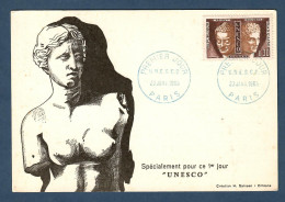 Frankreich 1965   Mi.Nr. 4 , Dienstmarken Für Die UNESCO - Maximum Card - Premier Jour 23. JANV.1965  PARIS - Briefe U. Dokumente