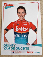 Card Quinty Van De Guchte - Team Lotto-Dstny - 2024 - Women - Cycling - Cyclisme - Ciclismo - Wielrennen - Wielrennen