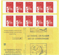 CARNETS DE FRANCE -  CARNET "MARIANNE DE LUQUET"  POUR SAGEM Y/T 3419-12 SANS DATE  VARIETE DE DECOUPE - Modernes : 1959-...