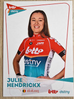 Card Julie Hendrickx - Team Lotto-Dstny - 2024 - Women - Cycling - Cyclisme - Ciclismo - Wielrennen - Wielrennen