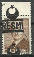 Turkey; 1954 Official Stamp 30 K. ERROR "Shifted Overprint" - Official Stamps