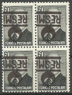 Turkey; 1954 Official Stamp 60 K. ERROR "Inverted Overprint" - Official Stamps