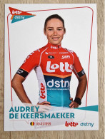 Card Audrey De Keersmaeker - Team Lotto-Dstny - 2024 - Women - Cycling - Cyclisme - Ciclismo - Wielrennen - Ciclismo