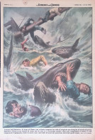 Retrocopertina Domenica Del Corriere Nr. 14 Del 1953 Pescicani Adriatico Barca - Autres & Non Classés
