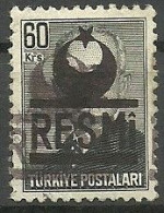 Turkey; 1954 Official Stamp 60 K. ERROR "Double Overprint" - Dienstzegels