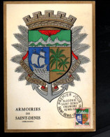 REUNION CARTE MAXIMUM 1964 ARMOIRIES DE SAINT DENIS - Storia Postale