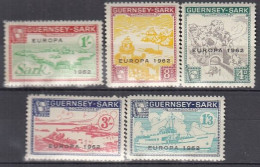 INSEL SARK (Guernsey), Nichtamtl. Briefmarken, 5 Marken, Ungebraucht **, Europa 1962, Landesmotive - Guernsey