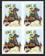 2023 - ITALIA / ITALY - TEX 75 ANNI / TEX 75 YEARS - QUARTINA / BLOCK OF FOUR STAMPS. MNH - Blokken & Velletjes