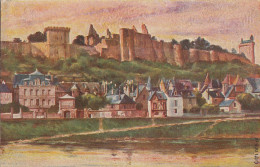 C89. Vintage Postcard.  Sid's Oil Paintings. Chateau De Chinon. France. - Chinon