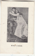 C07. Vintage Postcard. Who Cares? Romantic Couple Sitting On The Fence. - Paare