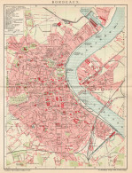 B6383 France - Bordeaux Town Plan - Carta Geografica Antica Del 1904 - Old Map - Mapas Geográficas