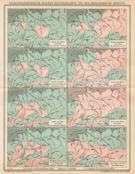 B6374 Germany - Paleogeographic Draw - Carta Geografica Antica - 1904 Old Map - Geographical Maps