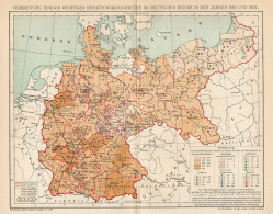B6376 Germany - Spread Infectious Diseases - Carta Geografica Del 1904 - Old Map - Cartes Géographiques