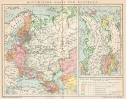 B6331 Russia - Historical Map - Carta Geografica Antica Del 1903 - Old Map - Mapas Geográficas