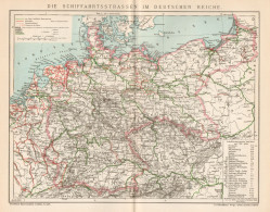 B6329 Germany - Roads - Carta Geografica Antica Del 1903 - Old Map - Geographical Maps