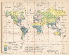 B6317 Carta Delle Piogge - Carta Geografica Antica Del 1903 - Old Map - Carte Geographique