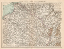 B6269 North-East FRANCE - Carta Geografica Antica Del 1902 - Old Map - Carte Geographique