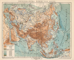 B6212 Africa Physical - Carta Geografica Antica Del 1901 - Old Map - Geographische Kaarten