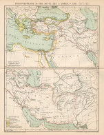 B6195 Successor Kingdoms - Carta Geografica Antica Del 1901 - Old Map - Geographische Kaarten