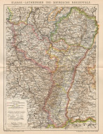 B6191 Elsass - Lothringhen - Bayrische Rheinpfalz - Carta Geografica 1901 - Map - Cartes Géographiques