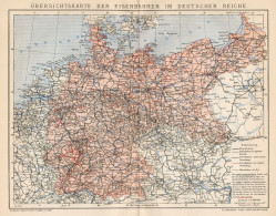 B6200 Deutschen Reiche - Railways - Carta Geografica Antica Del 1901 - Old Map - Geographische Kaarten
