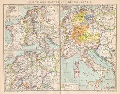 B6197 Historische Karten Von Deutschland - Carta Geografica Del 1901 - Old Map - Geographical Maps