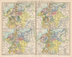B6198 Historische Karten Von Deutschland - Carta Geografica Del 1901 - Old Map - Geographical Maps