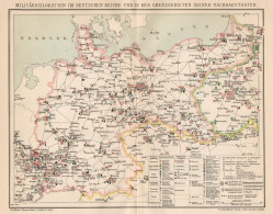 B6183 Deutschen Reich - Military Dislocation - Carta Geografica 1901 - Old Map - Carte Geographique