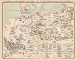 B6183 Deutschen Reich - Military Dislocation - Carta Geografica 1901 - Old Map - Landkarten